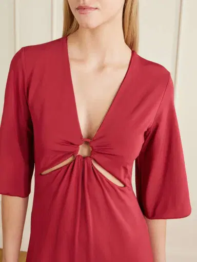 Max Mara Beachwear Ruched Cut-out Stretch-jersey Maxi Dress | Thumbnail 4 Max Mara Beachwear Ruched Cut-out Stretch-jersey Maxi Dress | Thumbnail 4