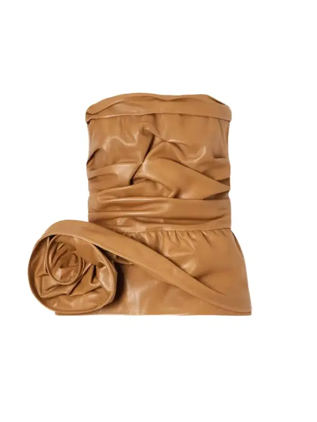 Cherry Strapless Leather Top