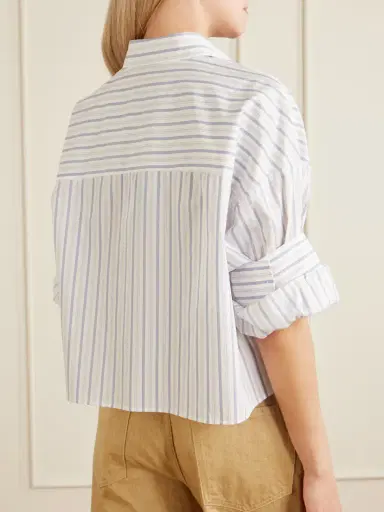 TWP Next Ex Cropped Striped Cotton-poplin Shirt | Thumbnail 3 TWP Next Ex Cropped Striped Cotton-poplin Shirt | Thumbnail 3