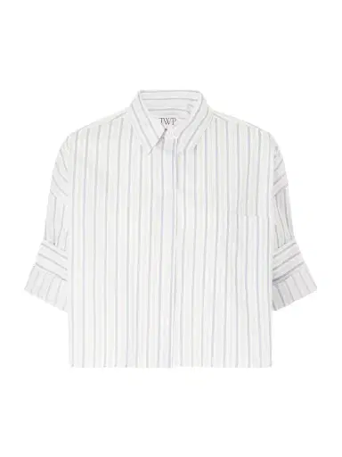 TWP Next Ex Cropped Striped Cotton-poplin Shirt | Thumbnail 1 TWP Next Ex Cropped Striped Cotton-poplin Shirt | Thumbnail 1