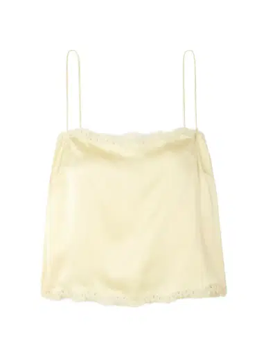 DÔEN Loure Lace-trimmed Silk-satin Top | Thumbnail 1