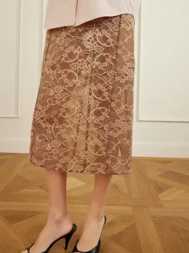 Acne Studios Lace Cotton-blend Midi Skirt | Thumbnail 5