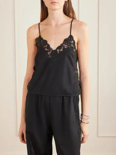 Loretta Caponi Oriana Lace-trimmed Cotton Tank | Thumbnail 3 Loretta Caponi Oriana Lace-trimmed Cotton Tank | Thumbnail 3