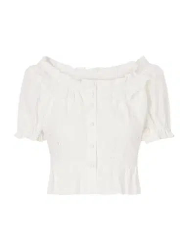Loretta Caponi Terracina Ruffled Lace-trimmed Cotton-poplin Blouse | Thumbnail 1