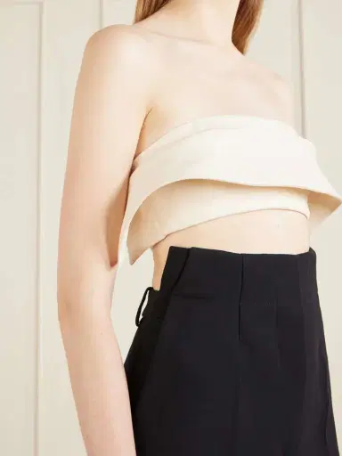 Khaite Kelsi Cropped Wool And Silk-blend Cady Top | Thumbnail 4 Khaite Kelsi Cropped Wool And Silk-blend Cady Top | Thumbnail 4