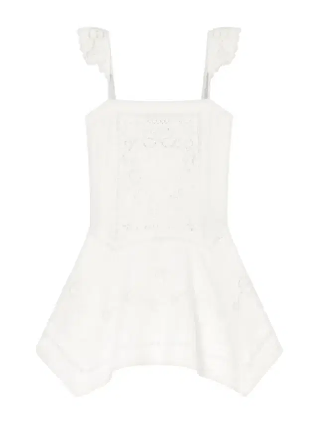 Asymmetric Embroidered Linen And Cotton-blend Midi Dress