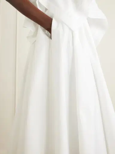 Self-Portrait Asymmetric Gathered Cotton-poplin Midi Skirt | Thumbnail 5 Self-Portrait Asymmetric Gathered Cotton-poplin Midi Skirt | Thumbnail 5