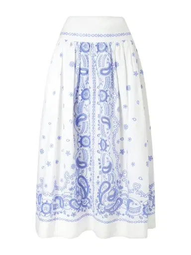 Self-Portrait Tiered Embroidered Cotton-poplin Midi Skirt | Thumbnail 1 Self-Portrait Tiered Embroidered Cotton-poplin Midi Skirt | Thumbnail 1