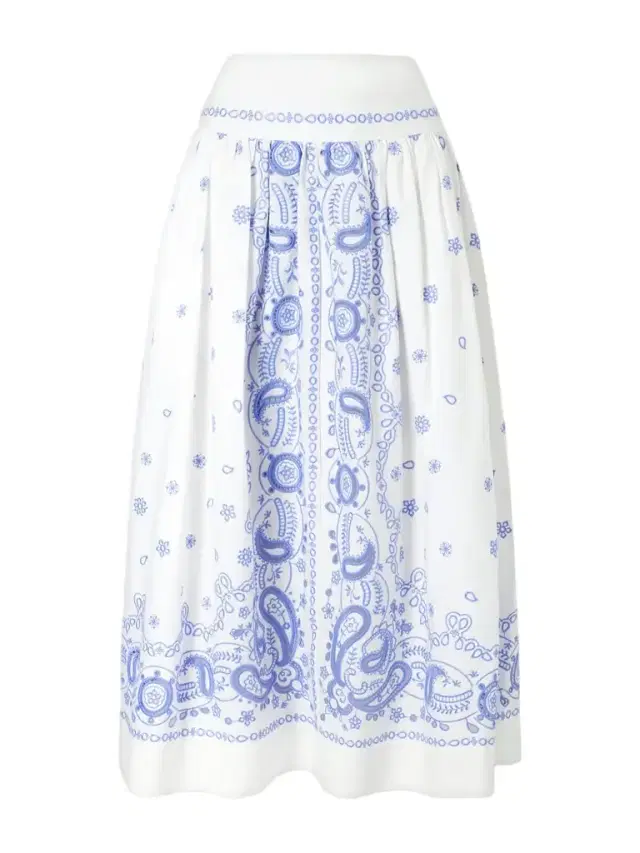 Self-Portrait Tiered Embroidered Cotton-poplin Midi Skirt