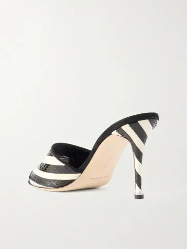 Manolo Blahnik Larache 90 Striped Elaphe Mules | Thumbnail 3 Manolo Blahnik Larache 90 Striped Elaphe Mules | Thumbnail 3