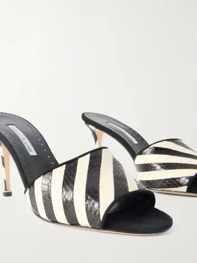 Manolo Blahnik Larache 90 Striped Elaphe Mules | Thumbnail 5 Manolo Blahnik Larache 90 Striped Elaphe Mules | Thumbnail 5