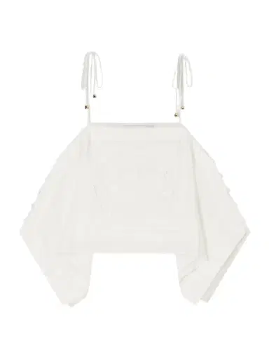 Self-Portrait Embroidered Ramie Top | Thumbnail 1 Self-Portrait Embroidered Ramie Top | Thumbnail 1