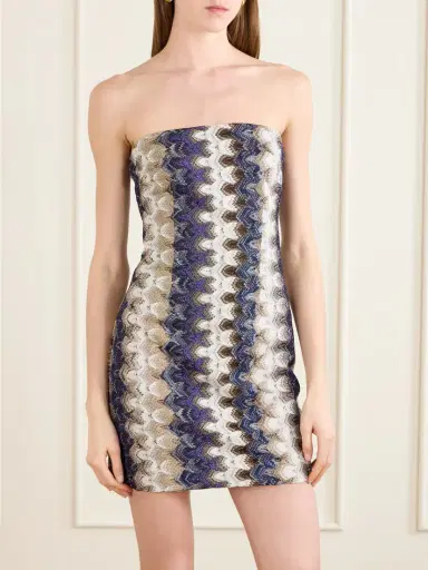 Missoni Striped Metallic Crochet-knit Mini Dress | Thumbnail 3 Missoni Striped Metallic Crochet-knit Mini Dress | Thumbnail 3