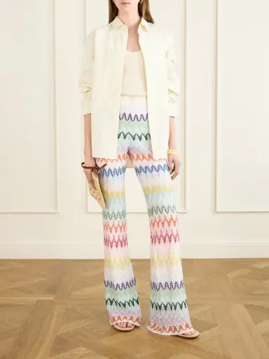 Missoni Striped Metallic Crochet-knit Flared Pants | Thumbnail 2