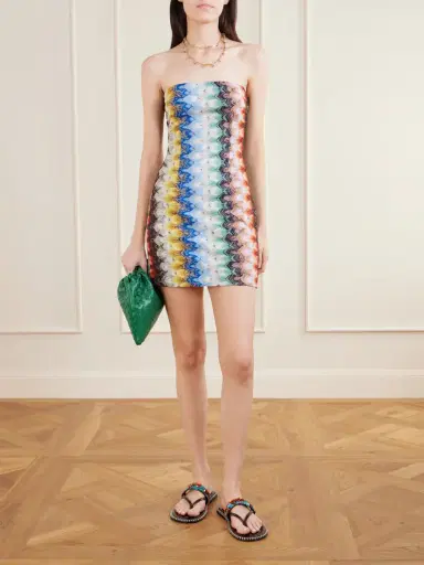 Missoni Strapless Striped Metallic Crochet-knit Mini Dress | Thumbnail 2