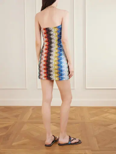 Missoni Strapless Striped Metallic Crochet-knit Mini Dress | Thumbnail 3