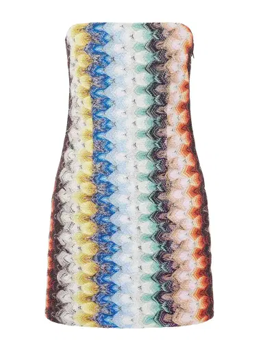 Missoni Strapless Striped Metallic Crochet-knit Mini Dress | Thumbnail 1