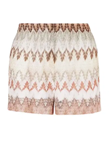 Missoni Striped Metallic Crochet-knit Shorts | Thumbnail 1 Missoni Striped Metallic Crochet-knit Shorts | Thumbnail 1