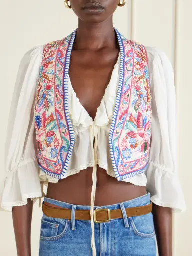 Etro Embroidered Cotton Vest | Thumbnail 3 Etro Embroidered Cotton Vest | Thumbnail 3