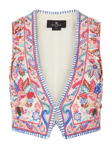 Etro Embroidered Cotton Vest | Thumbnail 1 Etro Embroidered Cotton Vest | Thumbnail 1