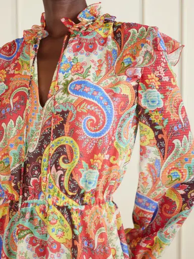 Etro Ruffled Paisley-print Chiffon Mini Dress | Thumbnail 5
