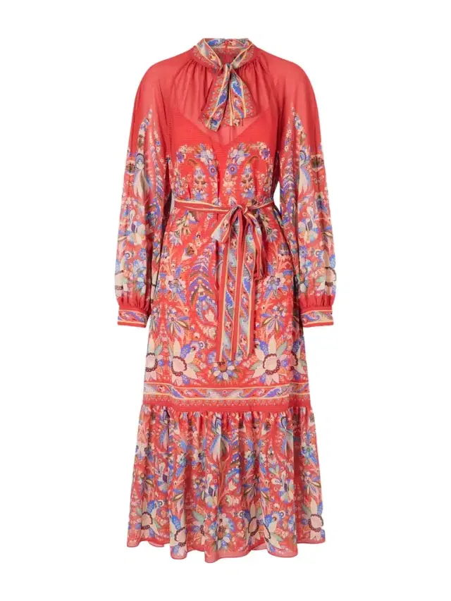 Floral-print Chiffon Midi Dress