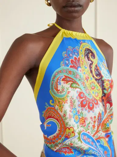 Etro Paisley-print Silk-twill Halterneck Top | Thumbnail 5