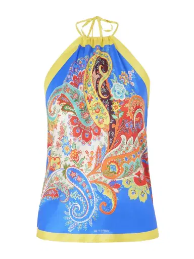Etro Paisley-print Silk-twill Halterneck Top | Thumbnail 1