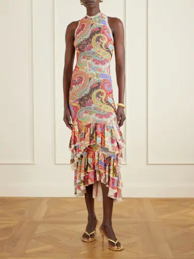 Etro Ruffled Paisley-print Chiffon Midi Dress | Thumbnail 2 Etro Ruffled Paisley-print Chiffon Midi Dress | Thumbnail 2