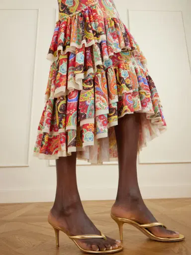 Etro Ruffled Paisley-print Chiffon Midi Dress | Thumbnail 4 Etro Ruffled Paisley-print Chiffon Midi Dress | Thumbnail 4