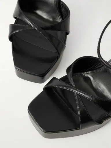 Saint Laurent Debbie Leather Platform Sandals | Thumbnail 3