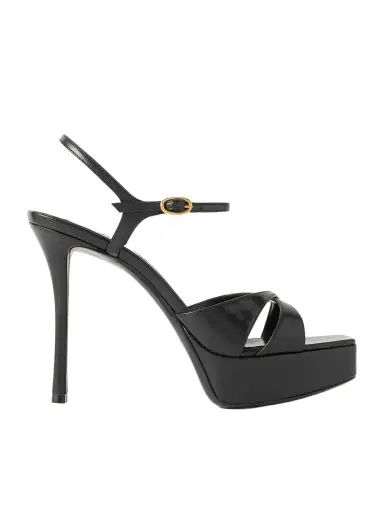 Saint Laurent Debbie Leather Platform Sandals | Thumbnail 1