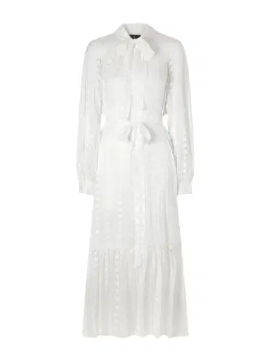 Etro Pussy-bow Belted Tiered Jacquard Silk-chiffon Midi Dress | Thumbnail 1 Etro Pussy-bow Belted Tiered Jacquard Silk-chiffon Midi Dress | Thumbnail 1
