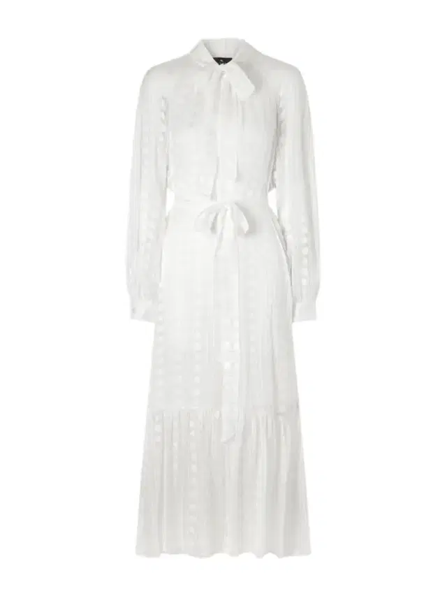 Etro Pussy-bow Belted Tiered Jacquard Silk-chiffon Midi Dress