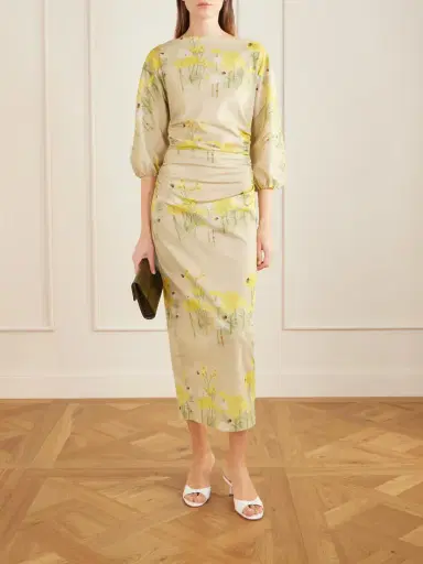 BERNADETTE Ezra Floral-print Cotton-blend Midi Dress | Thumbnail 2