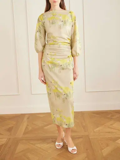 BERNADETTE Ezra Floral-print Cotton-blend Midi Dress | Thumbnail 3