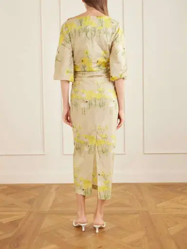 BERNADETTE Ezra Floral-print Cotton-blend Midi Dress | Thumbnail 4