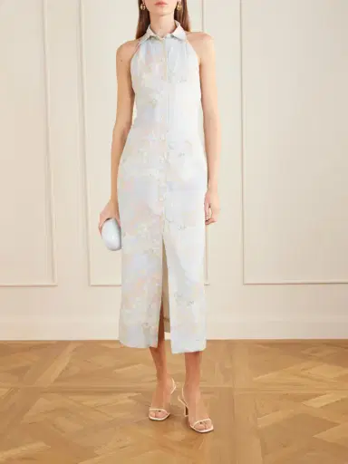BERNADETTE Cici Jasmin Floral-print Linen Halterneck Midi Dress | Thumbnail 2