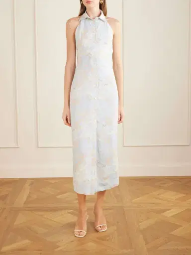 BERNADETTE Cici Jasmin Floral-print Linen Halterneck Midi Dress | Thumbnail 3