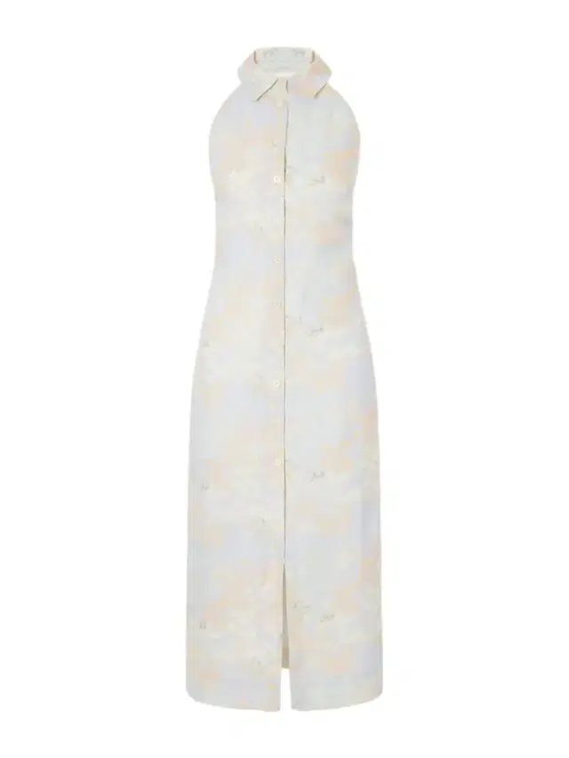 BERNADETTE Cici Jasmin Floral-print Linen Halterneck Midi Dress