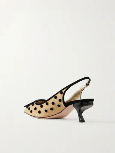 Roger Vivier Virgule 55 Suede-trimmed Polka-dot Slingback Pumps | Thumbnail 3 Roger Vivier Virgule 55 Suede-trimmed Polka-dot Slingback Pumps | Thumbnail 3