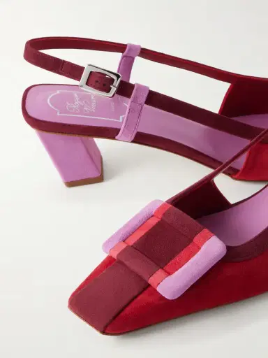 Roger Vivier Belle Vivier 45 Color-block Suede Slingback Pumps | Thumbnail 5