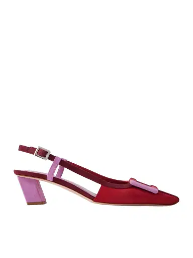Roger Vivier Belle Vivier 45 Color-block Suede Slingback Pumps | Thumbnail 1