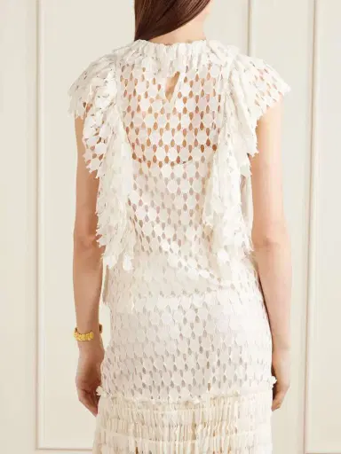 Ulla Johnson Daevy Ruffled Cotton-blend Lace Blouse | Thumbnail 3 Ulla Johnson Daevy Ruffled Cotton-blend Lace Blouse | Thumbnail 3