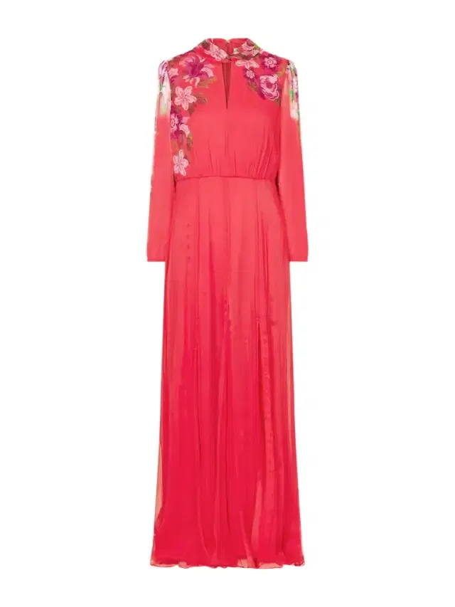 Floral-print Silk-crepon Midi Dress