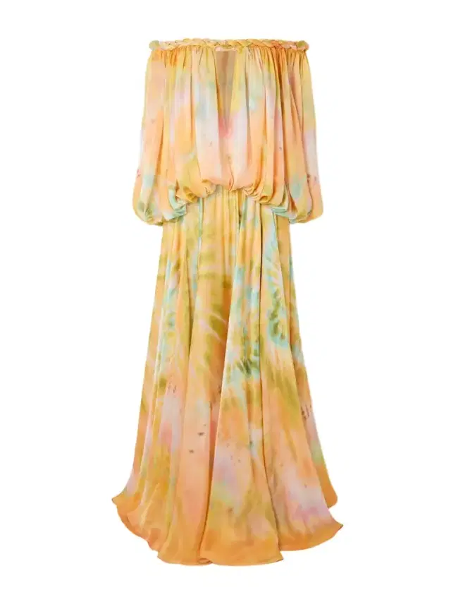 Luna Twist Off-the-shoulder Cutout Gathered Printed Silk-satin Maxi Dress