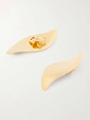 Khaite Leaf Gold-plated Earrings | Thumbnail 3