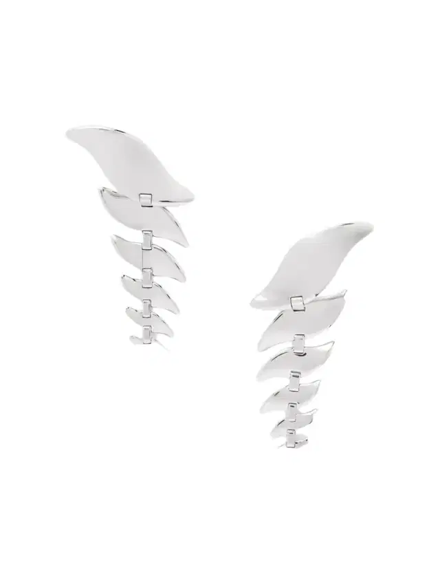 Leaf Silver-tone Earrings