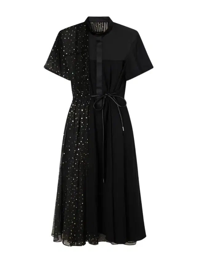 Belted Polka-dot Chiffon And Satin Midi Dress