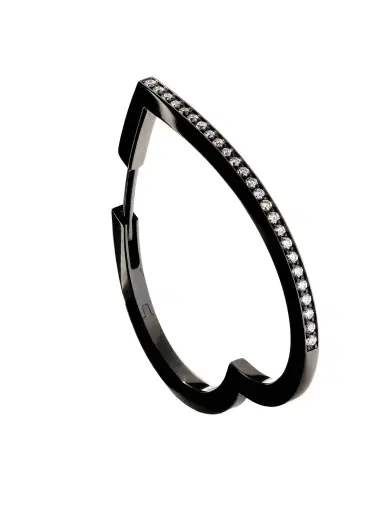 Repossi Antifer Heart Large 18-karat Black Gold Diamond Single Earring | Thumbnail 1 Repossi Antifer Heart Large 18-karat Black Gold Diamond Single Earring | Thumbnail 1